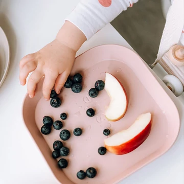 Mushie lapostányér, púderrózsaszín színben